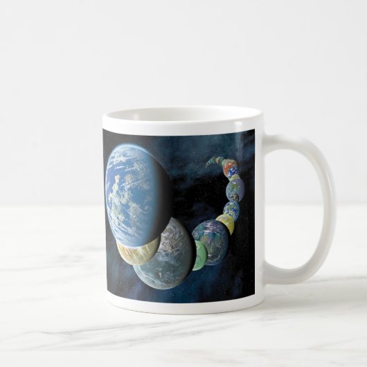 未知の世界 エイリアンの惑星モンタージュ マグカップ (右)