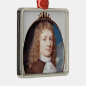 未知の人のミニチュアポートレート、1659年 メタルオーナメント (右)
