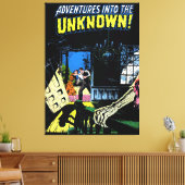 未知の侵入者のヴィンテージ漫画 キャンバスプリント (インサイチュ (リビング))