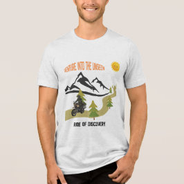 未知の地へと進め オートバイ アウトドア アドベンチャー トライブレンドTシャツ