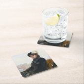 未知の女性のポートレート、イヴァン・クラムスコイ スクエアペーパーコースター (インサイチュ)