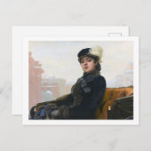 未知の女性のポートレート、イヴァン・クラムスコイ ポストカード (正面/裏面)