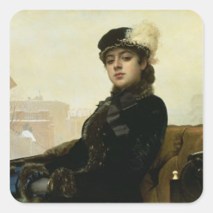 未知の女性のポートレート、1883年 スクエアシール