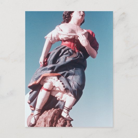 未知の帆船からの船首像 ポストカード (正面)