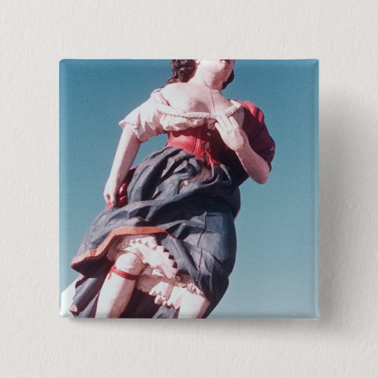 未知の帆船からの頭首 缶バッジ (正面)