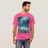 未知の惑星を見ているエイリアン Tシャツ (正面フル)