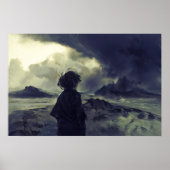 未知の旅 – モノクロ印象派アート ポスター (正面)