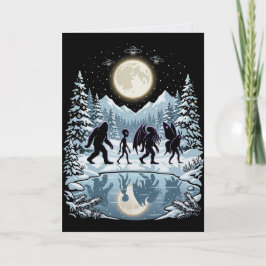 未知の生物のクリスマスカード ビッグフット・クトゥルフ・モスマン カード