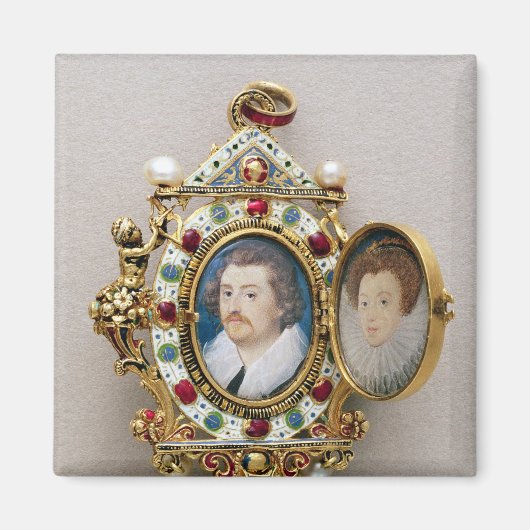 未知の男女のポートレート, c.1590 マグネット (正面)