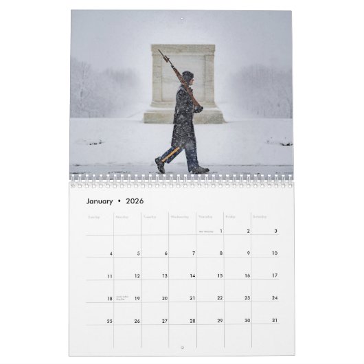 未知人の墓 カレンダー (1月 2026)