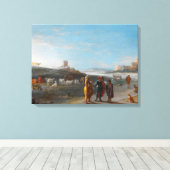 未確認の小写真を持つイタリアの風景 キャンバスプリント (インサイチュ (ウッドフロア))