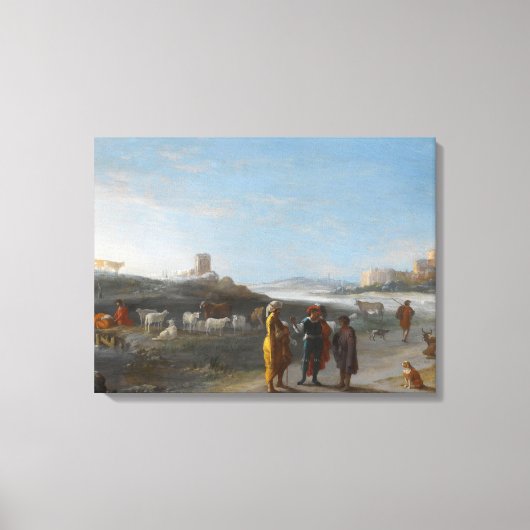 未確認の小写真を持つイタリアの風景 キャンバスプリント (正面)