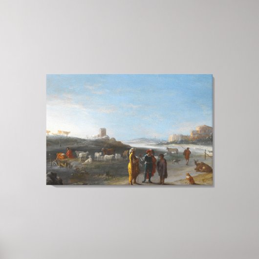 未確認の小写真を持つイタリアの風景 キャンバスプリント (正面)