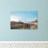 未確認の小写真を持つイタリアの風景 キャンバスプリント (インサイチュ (ウッドフロア))