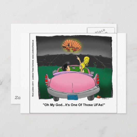 未確認の飛んでいるArmadillo UFAギフトおもしろい ポストカード (正面/裏面)