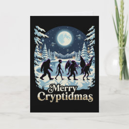 未確認生物クリスマス ビッグフット サスクォッチ モスマン グリーティングカード
