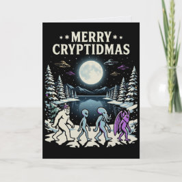 未確認生物クリスマス ビッグフット モスマン エイリアン カード