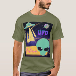 未確認飛行物、地球外生命体を信じる Tシャツ