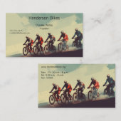 未舗装の道路でバイクリスト 名刺 (正面/裏面)