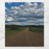 未舗装道路のチリン ワインラベル (シングルラベル)