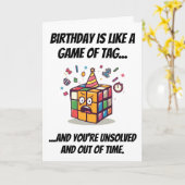 未解決の誕生日スピードキューブ面白いタグジョーク  カード (黄色い花)
