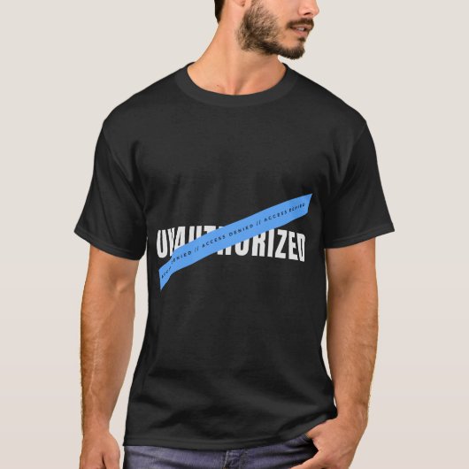未認可のテクノロジータイポグラフィーデザイン Tシャツ (正面)