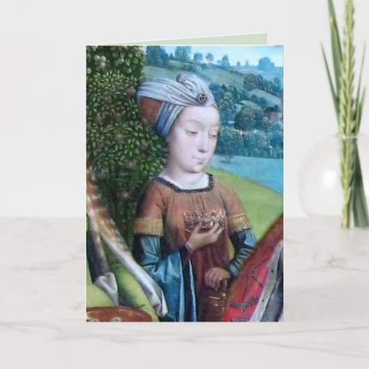 未識別ヴァージン殉教者[St. Cecilia(?)]カード カード (正面)