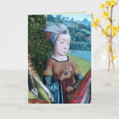 未識別ヴァージン殉教者[St. Cecilia(?)]カード カード (黄色い花)