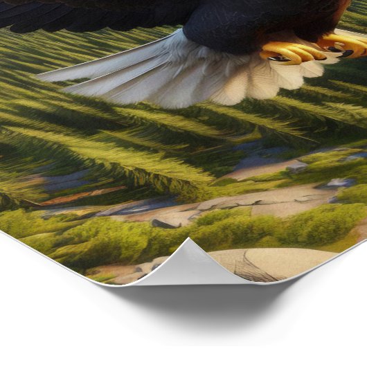 未踏威厳のあるの荒野にハゲのワシ ポスター (角)