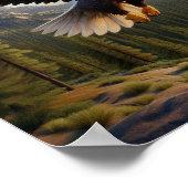 未踏威厳のあるの荒野にハゲのワシ ポスター (角)