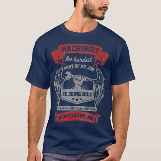 未開おもしろいの機械師の皮肉マシン Tシャツ (正面)