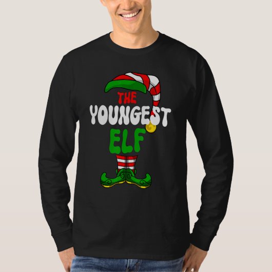 末っ子エルフ家族おそろいクリスマスおめでとう Tシャツ (正面)