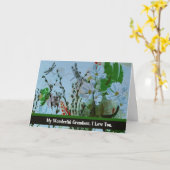 末期症状の祖父母からの孫、さようなら カード (黄色い花)