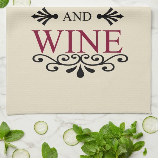 本おもしろいとワイン愛好家のための引用文 キッチンタオル (折り畳み)