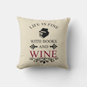 本おもしろいとワイン愛好家のための引用文 クッション (正面)