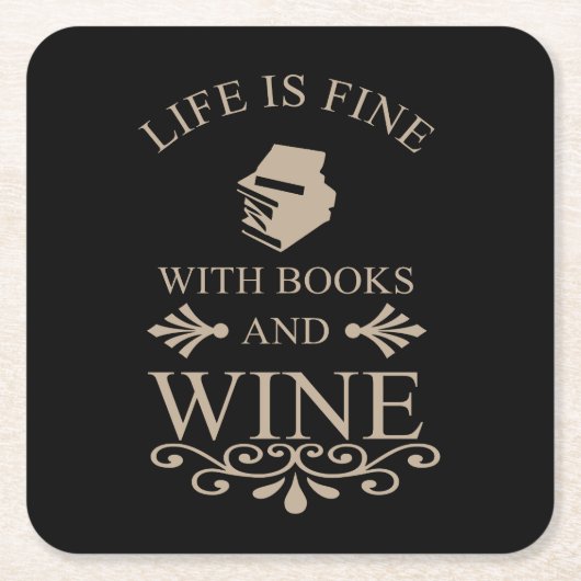 本おもしろいとワイン愛好家のための引用文 スクエアペーパーコースター (正面)