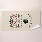 本おもしろいとワイン愛好家のための引用文 バスタオル (バスタオル)