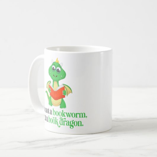 本おもしろいの読一覧 – Bookworm コーヒーマグカップ (正面左)