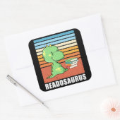 本おもしろいのReadosaurus恐竜読のDinoレトロ スクエアシール (封筒)