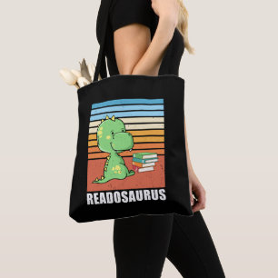 本おもしろいのReadosaurus恐竜読のDinoレトロ トートバッグ