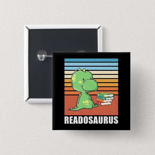 本おもしろいのReadosaurus恐竜読のDinoレトロ 缶バッジ (正面&裏面)