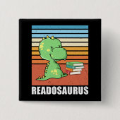 本おもしろいのReadosaurus恐竜読のDinoレトロ 缶バッジ (正面)