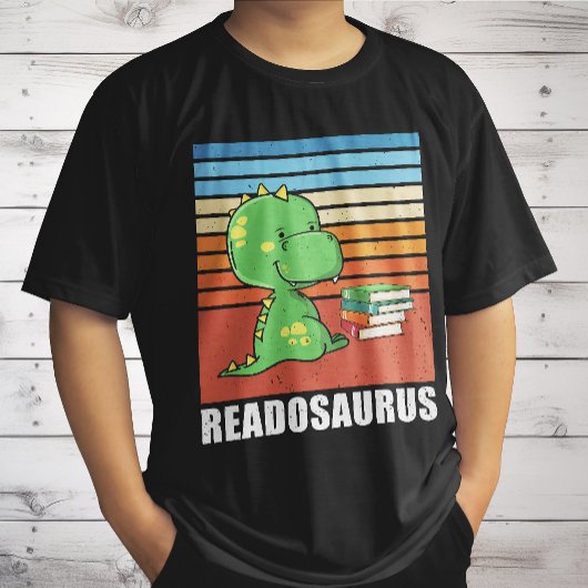 本おもしろいのReadosaurus恐竜読のDinoレトロ Tシャツ