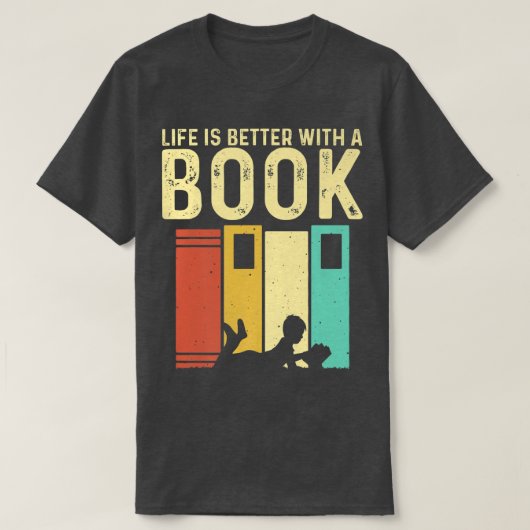 本おもしろい恋人デザイン男性の女性読読者 Tシャツ (デザイン正面)