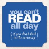 本おもしろい愛読者終日モダンタイポグラフィ ペーパーコースター (正面)