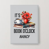 本おもしろい時のワードアート 缶バッジ (正面)