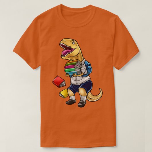 本おもしろい書学校のティラノサウルスレックス Tシャツ (デザイン正面)