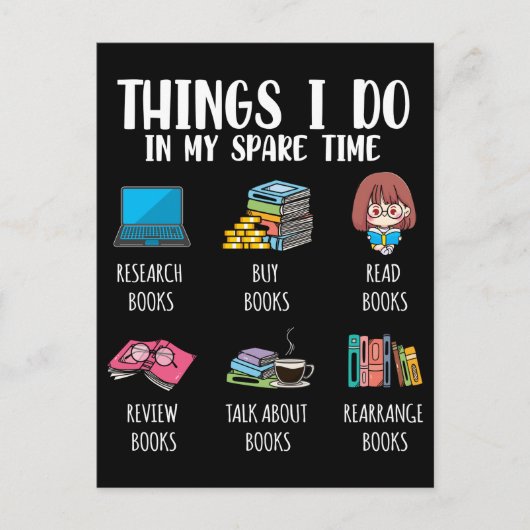 本おもしろい虫作家小説読の本好き ポストカード (正面)