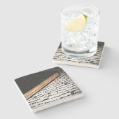 本および手紙 ストーンコースター (横)