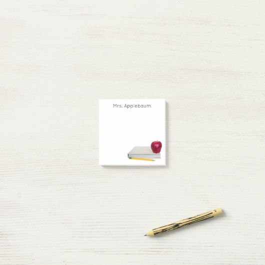 本および鉛筆の先生を含むAppleは3つx 3つを示します ポストイット (デスク上)